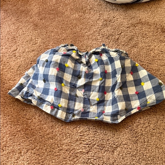 GAP Baby Blue Checkered Top with Floral Accents - Picture 3 of 3